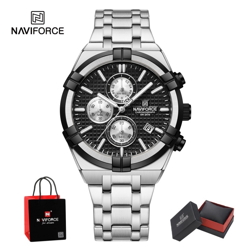 Watch Accessories - NAVIFORCE Men Quartz Chronograph Watch Waterproof