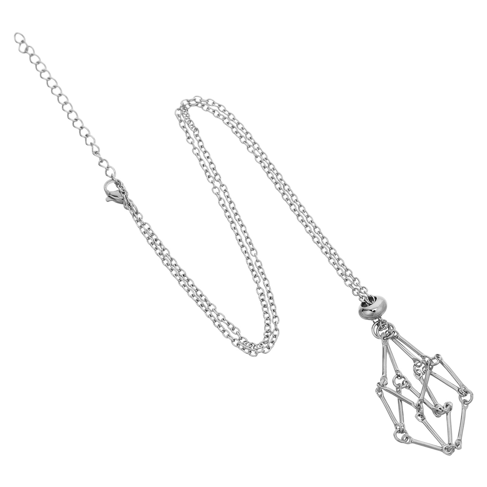 Crystal Holder Necklace Stainl - Crystal Pendant Necklace Natural Stone recension och pris