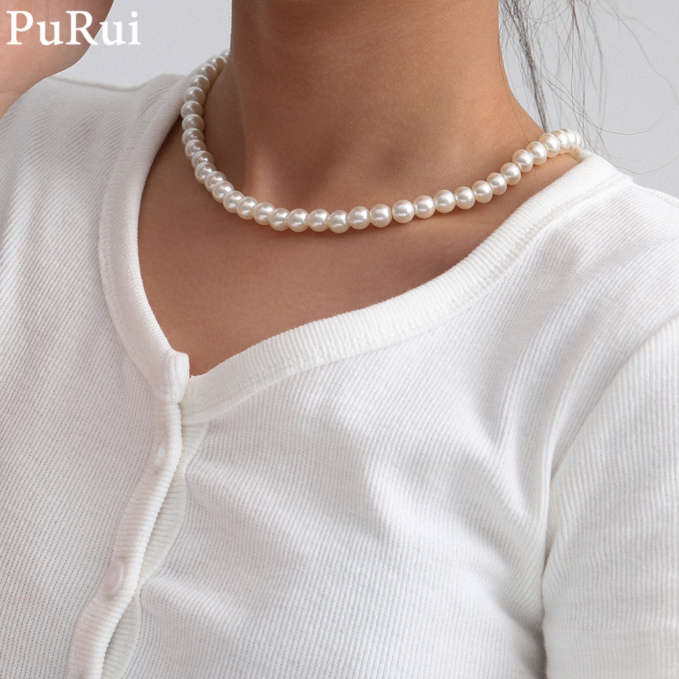 Minimalist Imitation Pearl Cho - Pearl Choker Necklace Vintage recension och pris