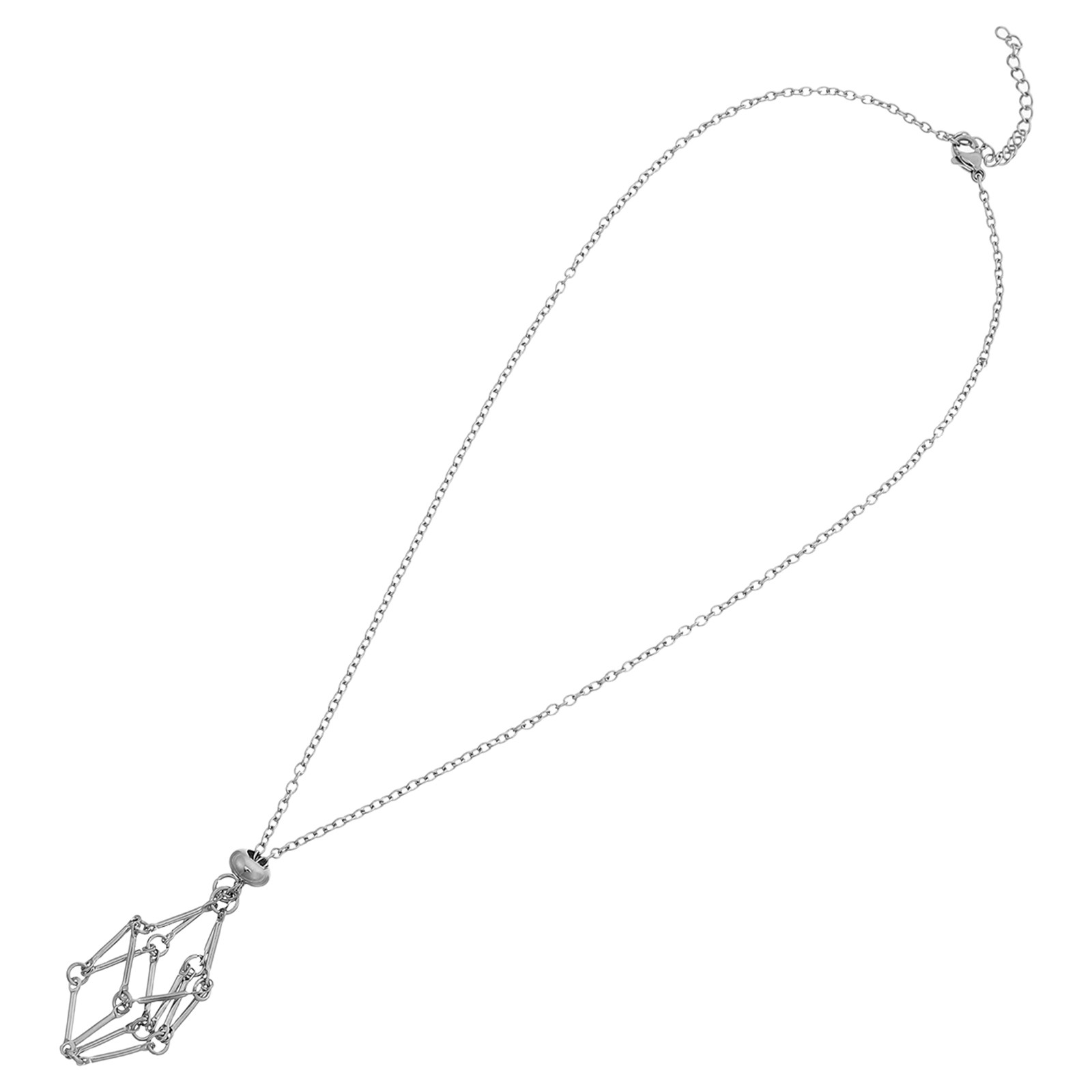Stainless Steel Crystal Cage N - Crystal Pendant Necklace Natural Stone recension och pris