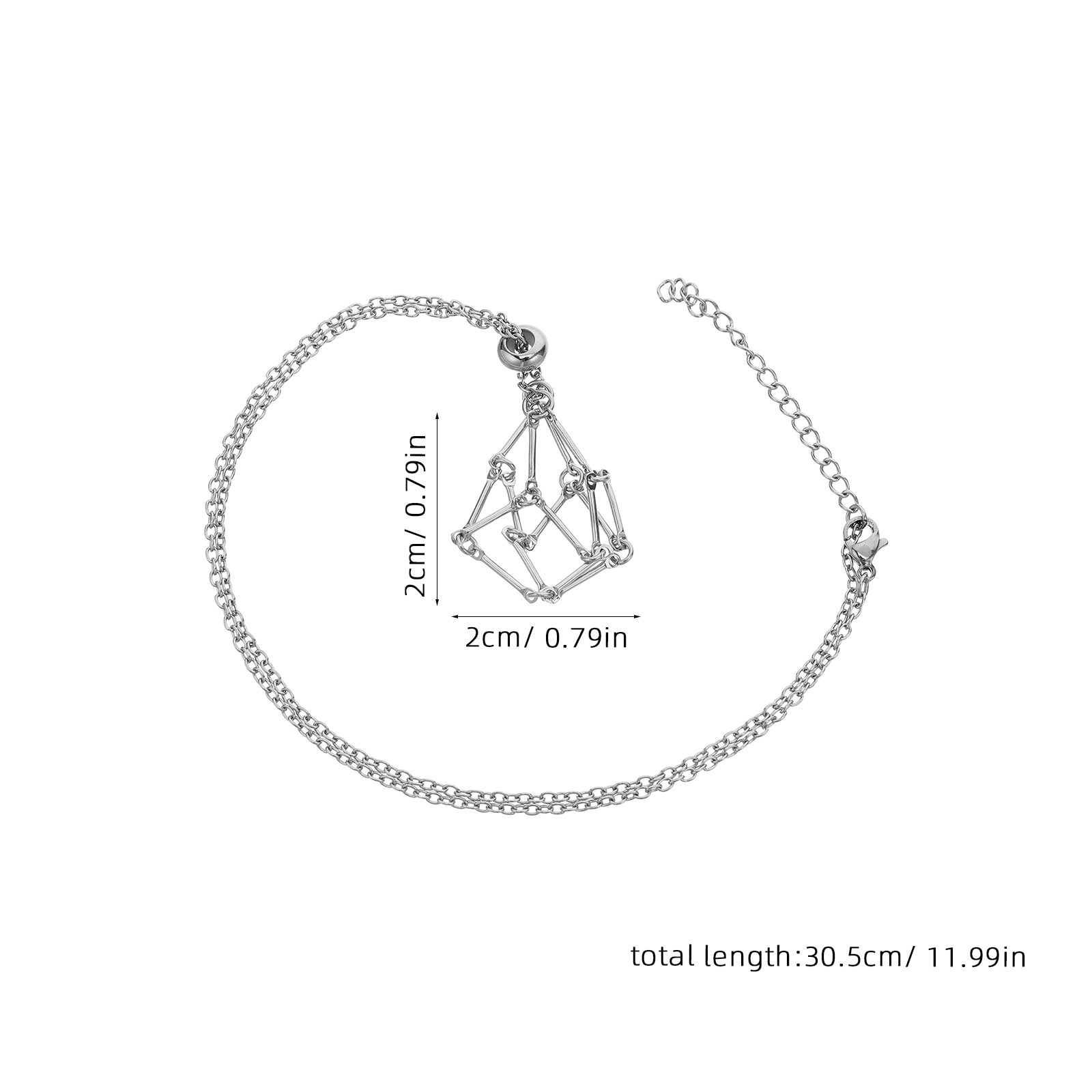 Stainless Steel Crystal Cage N - Crystal Pendant Necklace Natural Stone recension och pris