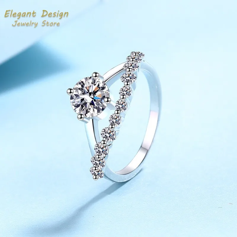Crown of Love Platinum Pt950 W - Moissanite Engagement Ring 1 Carat recension och pris