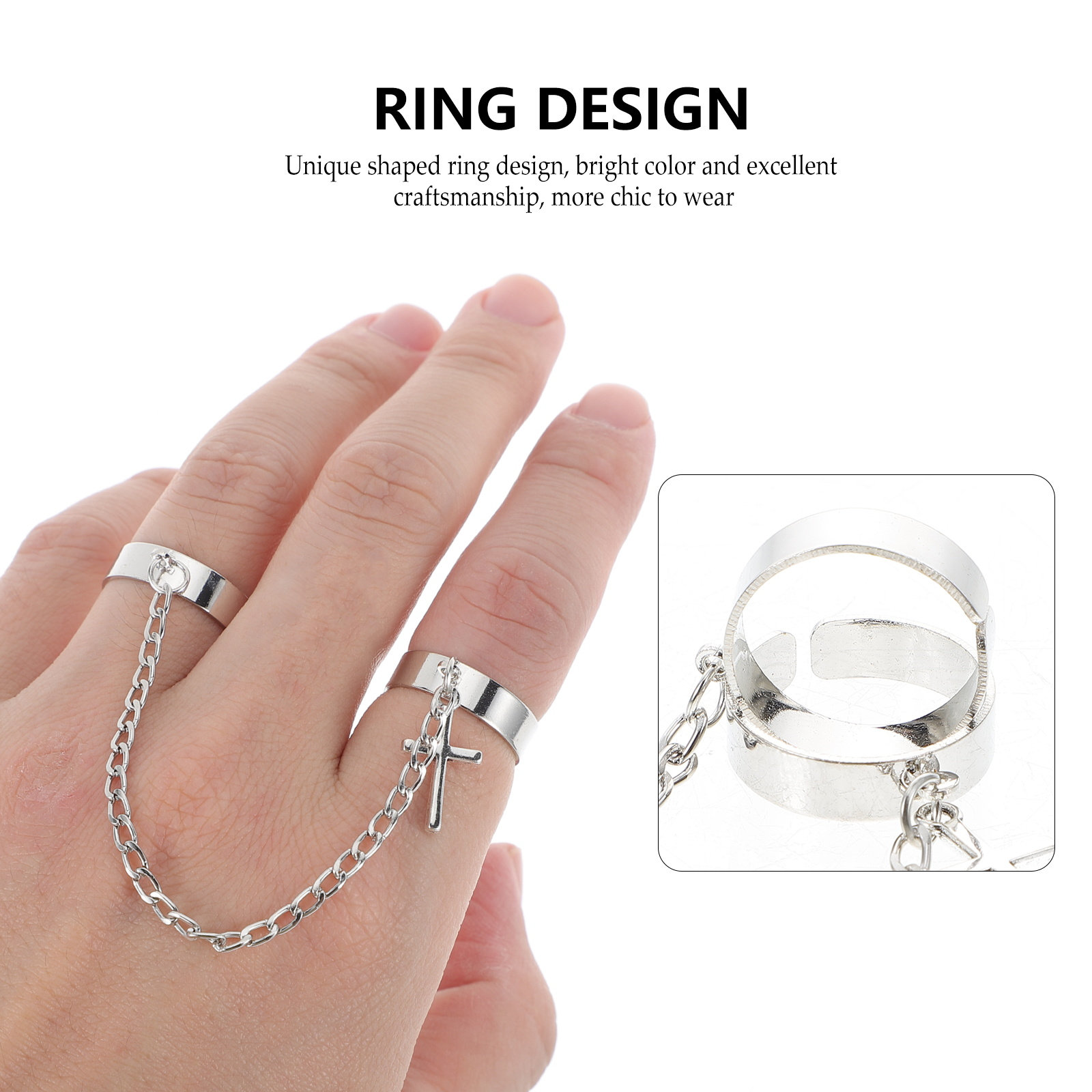 Vintage Gothic Cross Knuckle R - Vintage Punk Knuckle Rings Set recension och pris