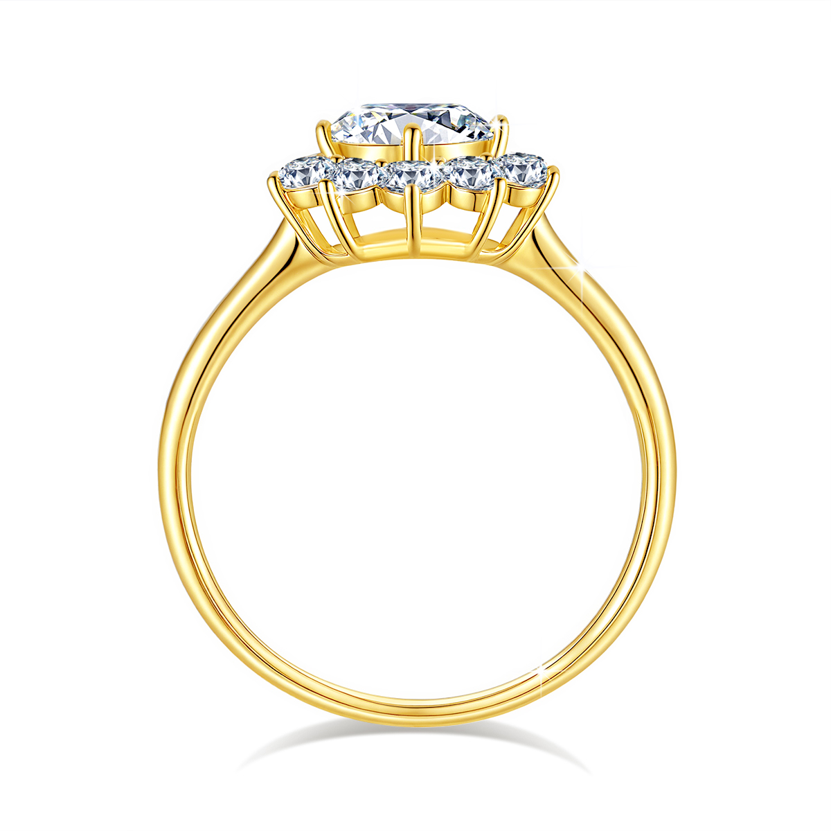 Szjinao 100% Real 14k Gold Flo - Moissanite Engagement Ring 1 Carat recension och pris