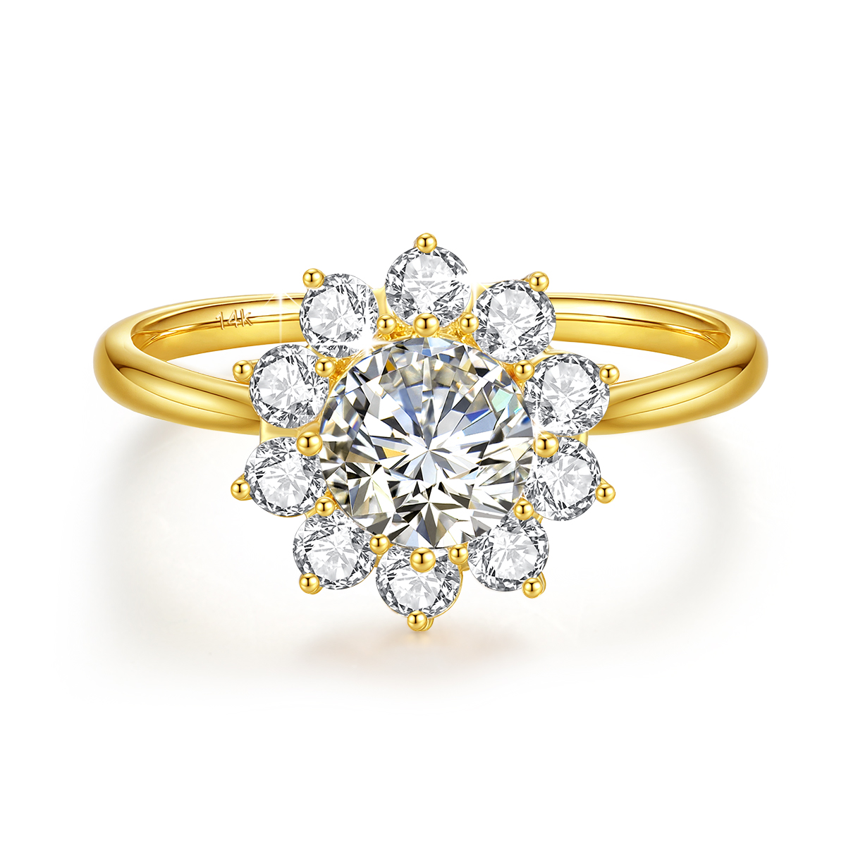 Szjinao 100% Real 14k Gold Flo - Moissanite Engagement Ring 1 Carat recension och pris