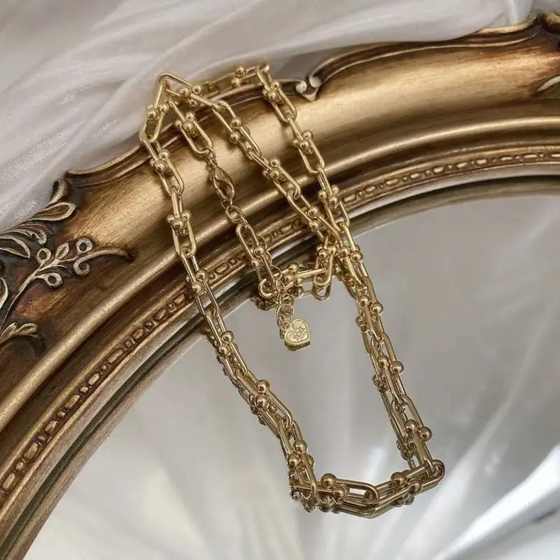 French Retro Link Chain Natura - Pearl Choker Necklace Vintage recension och pris