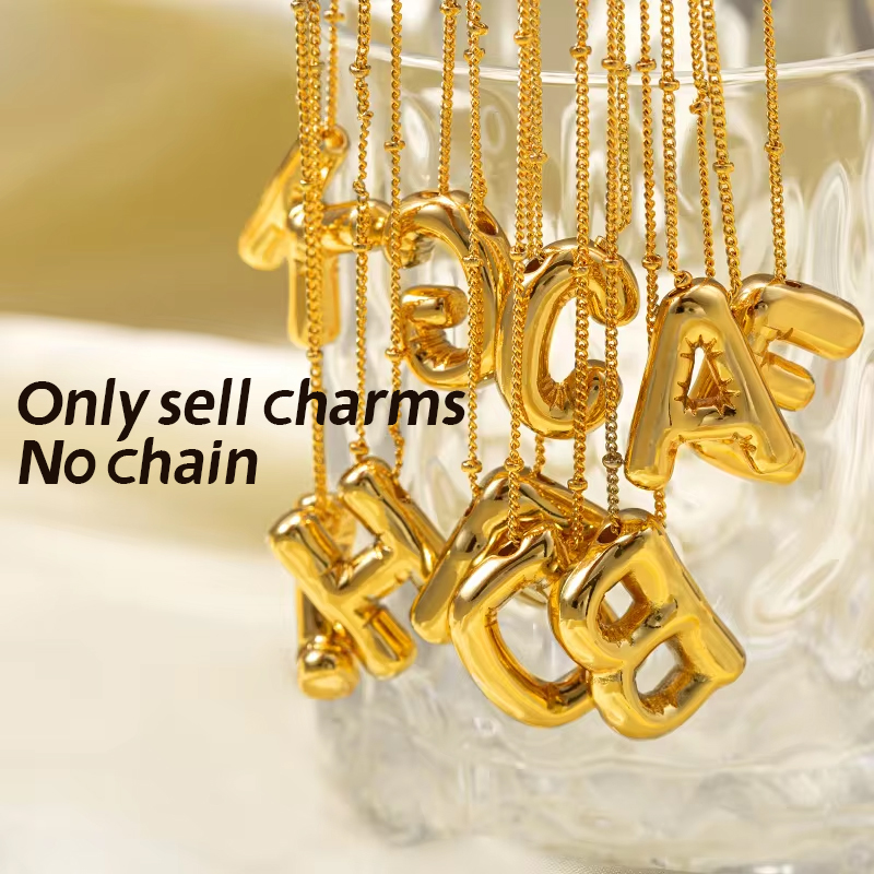 CARLIDANA Bubble 26 Letters Na - Initial Letter Necklace 18K Gold recension och pris