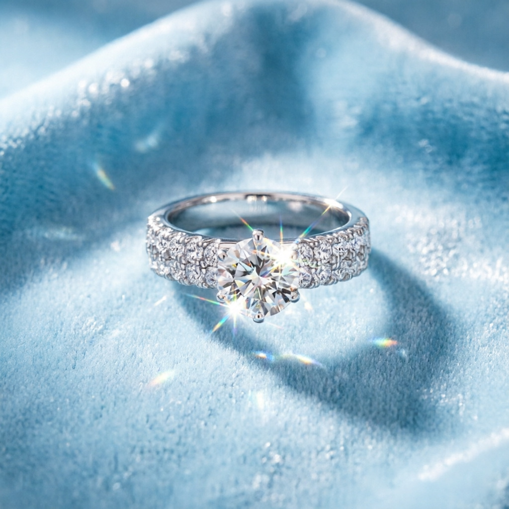 Hot selling fashion 100% s925  - Moissanite Engagement Ring 1 Carat recension och pris
