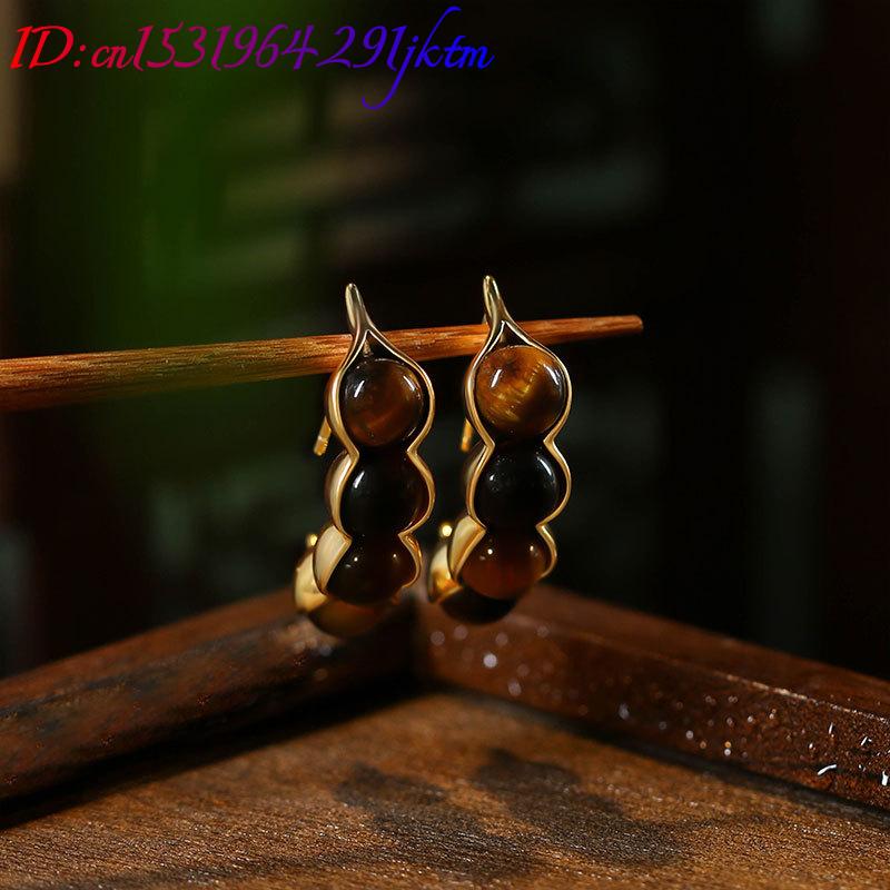 Tiger Eye Pod Earrings Gemston - Earrings recension och pris