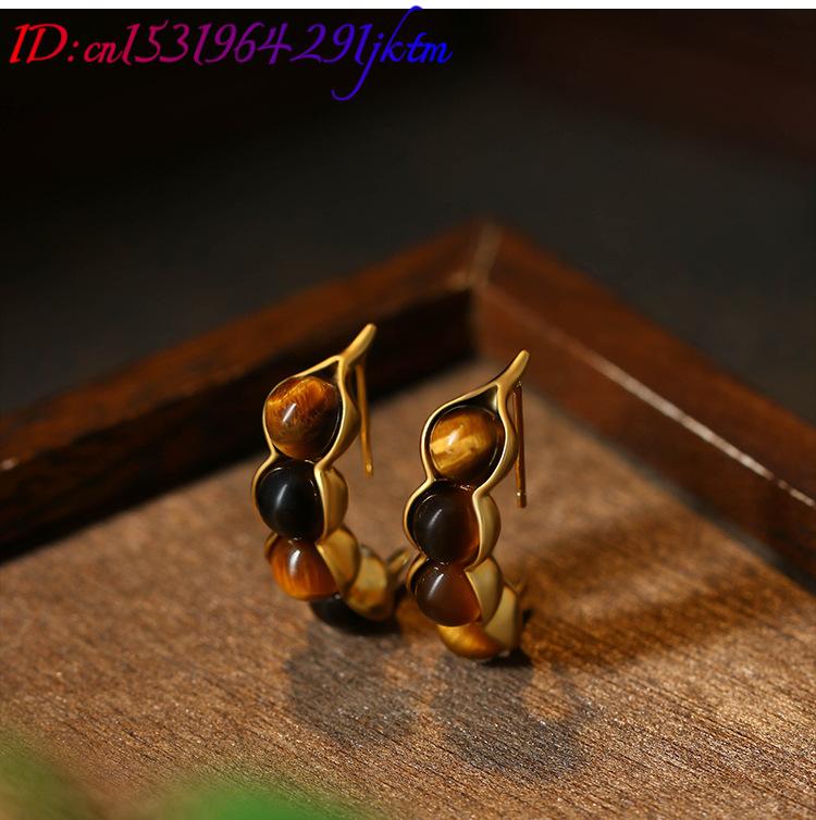 Tiger Eye Pod Earrings Gemston - Earrings recension och pris